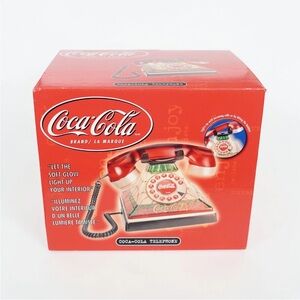Vintage Coca-Cola Illuminated Stained Glass Telephone Tiffany Style Brand New